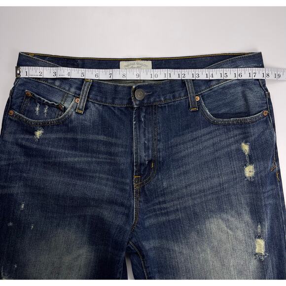 Aeropostale Benton Original Bootcut Jeans Mens 34x34 Distressed Med Wash Denim - Picture 6 of 10